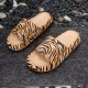 Fashionable summer slippers with tiger and snake prints, couples' slippers, dual-use EVA slippers for home and outings.