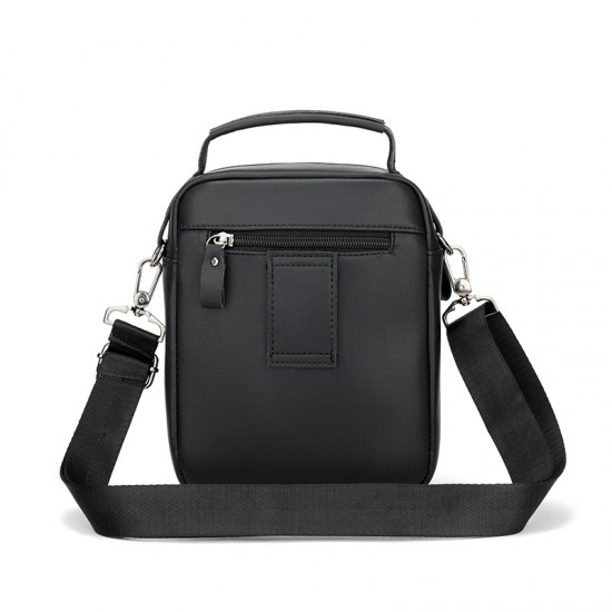 Men's bag, leather film new men's casual backpack, large capacity small square bag, water-resistant single shoulder bag, cross-border trendiness crossbody bag
