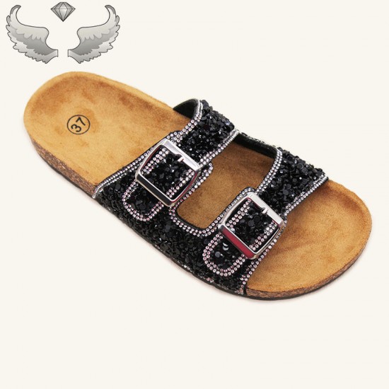 Madagascar cross-border direct sales of light luxury rhinestone fashion, versatile women's flat slippers, craft shoes