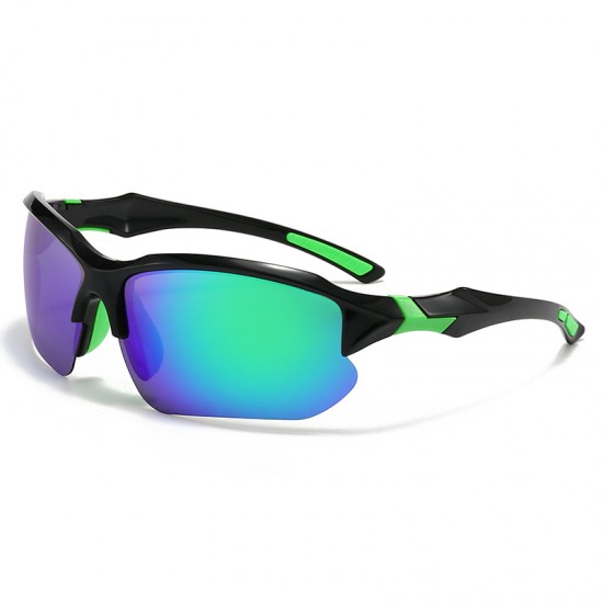 New European and American half-frame metal sunglasses, fashionable one-piece rimless trimmed slimming sunglasses for women, UV protection