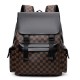 Patterned check business double-shoulder bag, new style Korean men's bag, travel computer bag, casual bag, commuter large capacity backpack