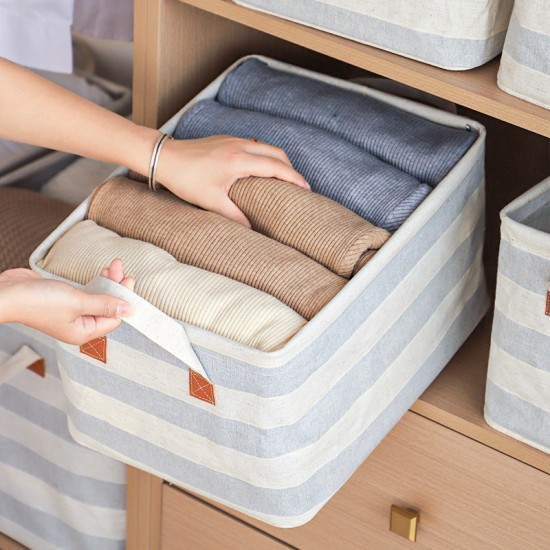 Thickened Cotton and Linen Waterproof Clothes and Quilt Storage Boxes, Large-Capacity, Multifunctional Storage Baskets for Snacks, Toys, and Sundries