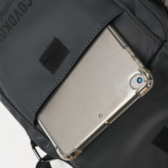 Outdoor sports single shoulder men's bag, trendy casual multi-functional bag, water-resistant leather film crossbody bag, large capacity outdoor sports bag