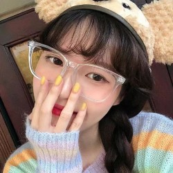 Blue light blocking plain glasses, fashionable men's and women's eyeglass frames, trendy large-frame anti-radiation plain goggles, wholesale 2037