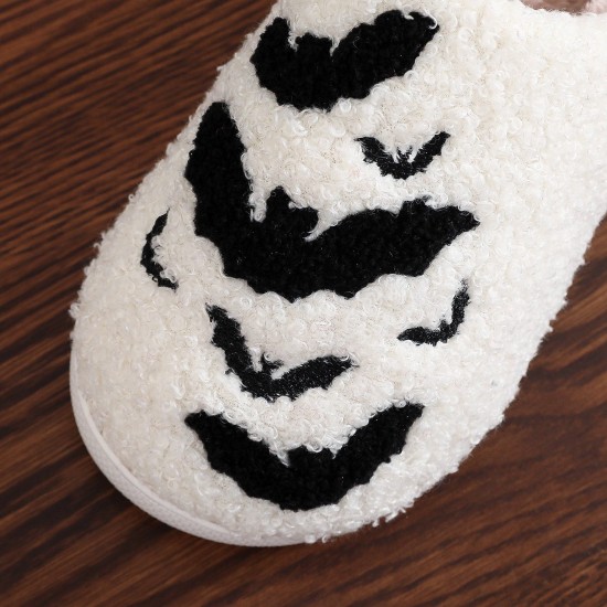 New Halloween bat-style cotton slippers for men and women, wholesale winter cotton slippers for couples.