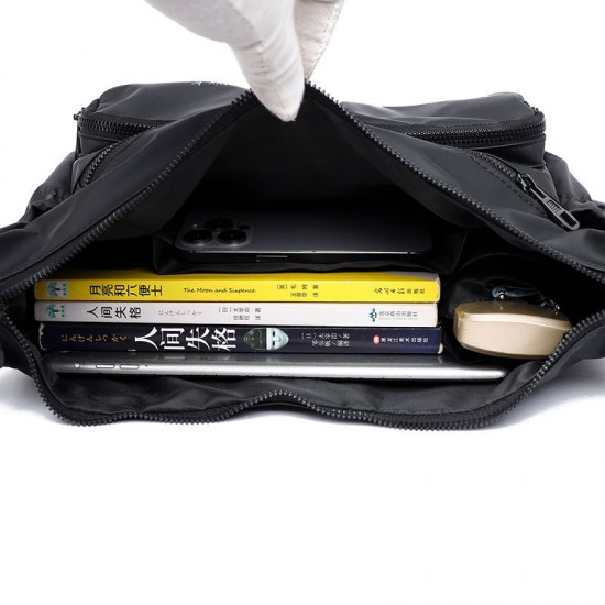 Men's crossbody waterproof leather film multi compartment large capacity single shoulder bag, business commuting portable backpack, new men's bag