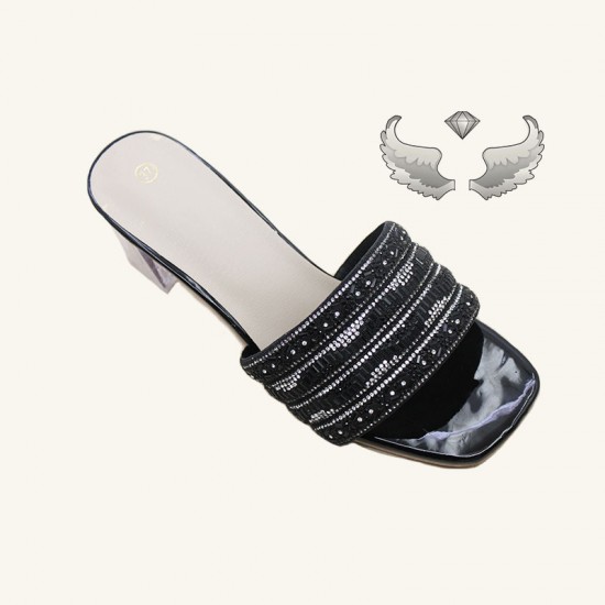 US wholesale direct sales, new luxury rhinestone high heels, fashionable women's slippers