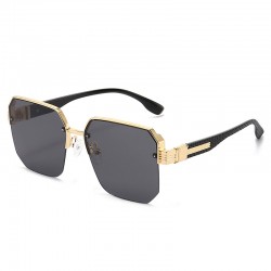 New European and American fashion sunglasses for women, high-end retro metal fox-head sunglasses for driving with sun protection