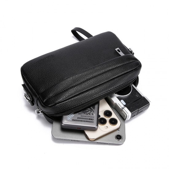 Handbag with grip, new style business men's handbag with password lock, anti-theft soft leather large capacity zero money storage bag