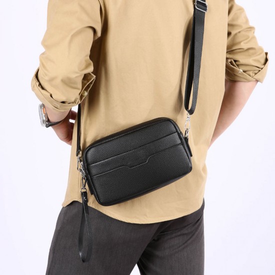 Men's handbag for casual wear, multi-functional bag with PU leather cross-body bag for business and casual wear, trendy cross-body bag for men, large capacity men's shoulder bag