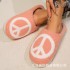 New cotton slippers with peace sign patterns, thickened and non-slip for winter couples.