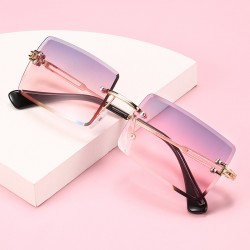 New rimless, trimmed square gradient sunglasses, European and American fashion trends, influencer street style sunglasses for women, ocean-lens sunglasses