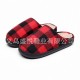 Best-selling solid-color plaid cotton slippers for men and women, plush and warm for indoor use