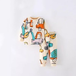 Girls' autumn/winter new styles, stylish European and American children's autumn homewear, cute round-neck children's clothing