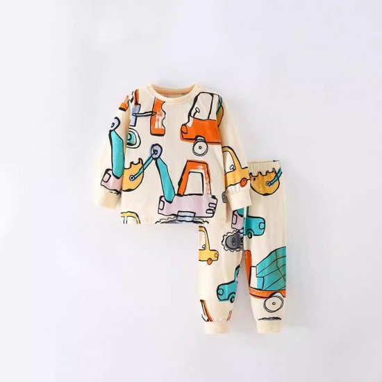 Girls' autumn/winter new styles, stylish European and American children's autumn homewear, cute round-neck children's clothing