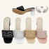 Wholesale spot slippers, cross-border women's shoes, fashionable crystal mid-heel square-toe slippers