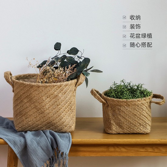 Simple cotton and linen fabric paper. Japanese-style living room tabletop tissue box set, tea ceremony creative linen tissue bag for home use.