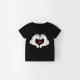 European and American style children's clothing, new summer styles, children's T-shirts, black short-sleeved round neck, printed puppy, cartoon children's clothing