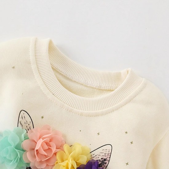 New autumn styles for young children: long-sleeved cotton dresses for girls. Cute printed skirts for children.