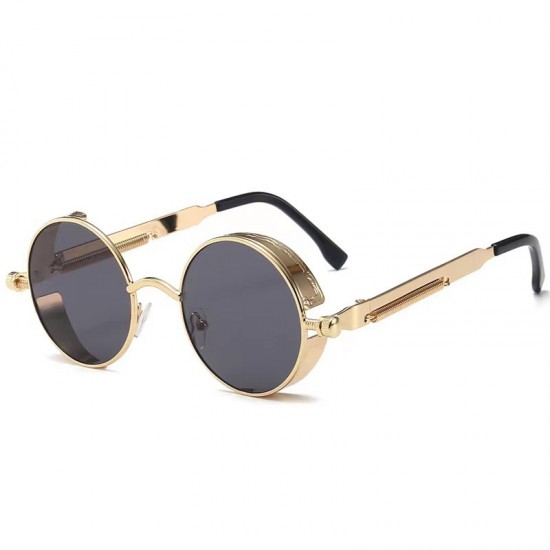 Retro Steampunk Men's Sunglasses, Metal Spring-Shaped Thick-Framed Sunglasses, Cross-Border Trendy Street Style Hip-Hop Sunglasses