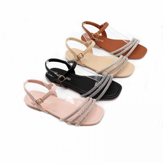 Guyana wholesale direct sales of women's summer beach shoes, non-slip and wear-resistant, fashionable diamond-studded sandals.
