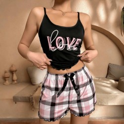 Newly launched European-style elastic sleepwear for women, lace-edged short pants with floral pattern, imitation cotton, cross-border home wear