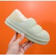 Waterproof and Non-Slip Cotton Slippers for Men and Women, Thick-Sole, Winter Home Warm Couple Plush Shoes