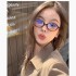 Small-frame retro Korean-style no-makeup glasses, nerdy myopia oval flat glasses, the same style as Zhang Yuanying for women