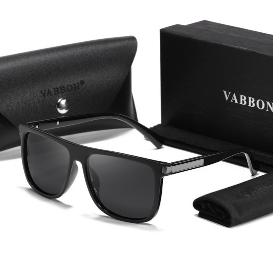 Men's driving sunglasses, UV protection, high-definition polarized square sunglasses, fashionable cross-border glasses for men.