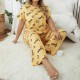 Temu cross-border European style plus-size home wear with enlarged and padded heart round-neck short-sleeved pants pajama set for women that can be worn outside
