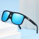 Cross-border new fashionable polarized sunglasses, colorful film driving sunglasses, high-end men's square-frame sunglasses