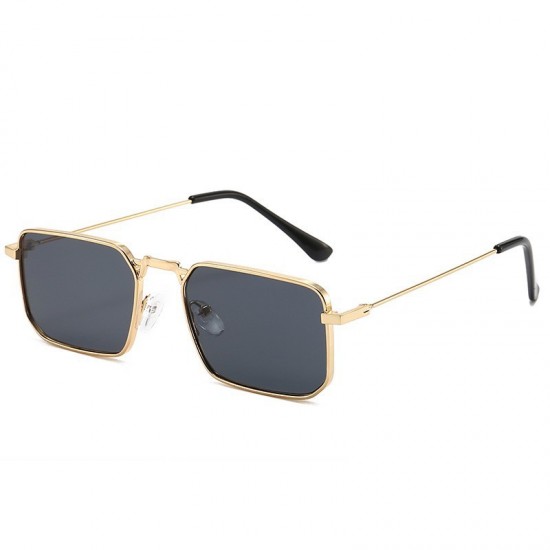 New European and American square-frame men's sunglasses, hip-hop Instagram Hong Kong-style sunglasses for women, fashionable metal sunglasses