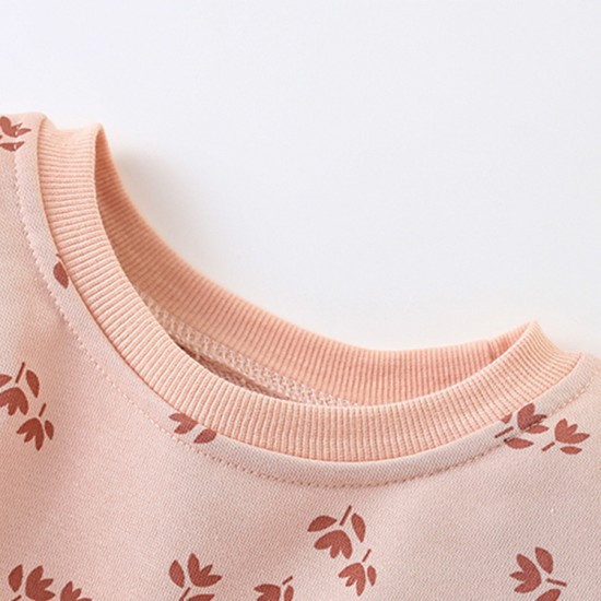 Girls' suits, new fall/winter styles, European and American children's stylish little girls' round neck long-sleeved two-piece sets