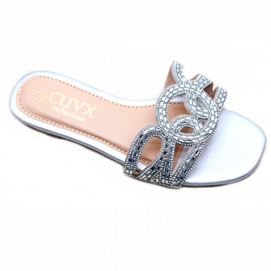 Wholesale Slippers Direct Sales, Ready-to-Stock Women's Flat Slippers, Fashionable Diamond-encrusted Beach Sandals
