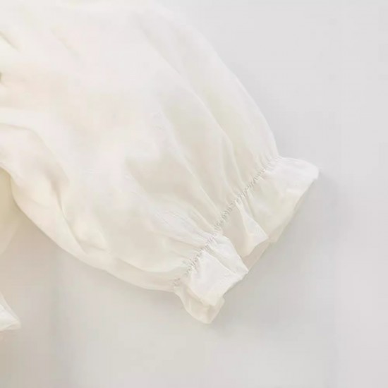 Children's summer new European and American style solid-color dresses for small and medium-sized children, stylish short-sleeved girls' skirts