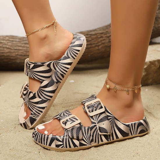 New summer zebra-printed couples' slippers. Indoor and outdoor dual-use EVA sandals