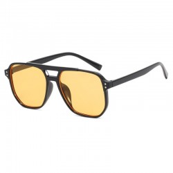 Cross-border fashionable double-beam, rice-studded sunglasses for men and women, gradient-colored, large-frame, slimming, sun-protective sunglasses.