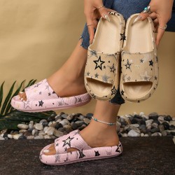 Cool and comfortable summer sandals with star prints, couples' slippers for both home and outdoor use