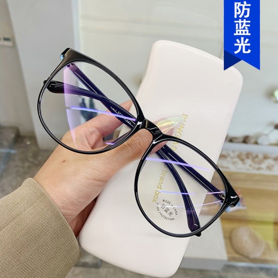 Flat Mirrors, Ultra-Light Cold Brown Frames for Women, Whitening, Round Frames, New Fashionable Blue Light Blocking Glasses