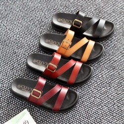 Wholesale Ladies Slippers Women's Summer Slippers, Fashionable Square-buckle Beach Shoes, Thick-soled Slippers