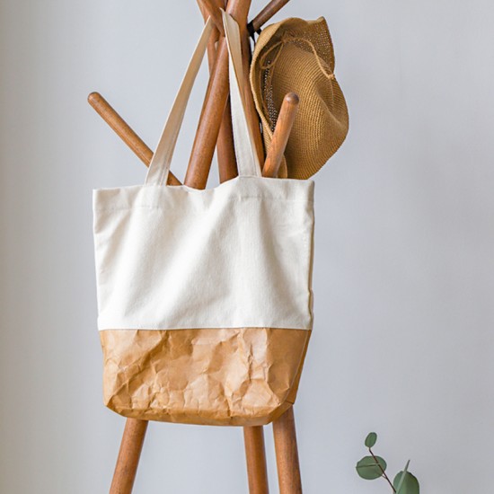 Factory-direct, waterproof, cork-grained canvas tote bags, preppy, travel, and office-style shopping bags.