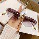 Letter F rimless diamond-studded triangular cat-eye sunglasses, new sunglasses, European and American cross-border fashion street style sunglasses