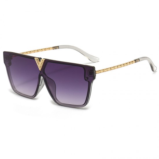 2024 Korean-style fashion integrated sunglasses, metal sunglasses, cross-border wholesale, trendy versatile sunglasses for men and women