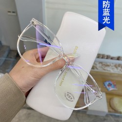 Flat Mirrors, Ultra-Light Cold Brown Frames for Women, Whitening, Round Frames, New Fashionable Blue Light Blocking Glasses