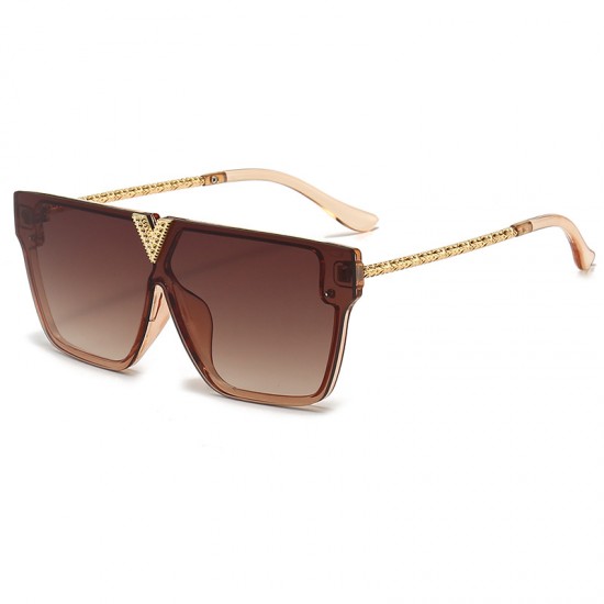 2024 Korean-style fashion integrated sunglasses, metal sunglasses, cross-border wholesale, trendy versatile sunglasses for men and women