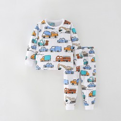 Boys' suits, new spring/autumn styles, European and American children's stylish little boys' round neck cotton long-sleeved long johns two-piece sets