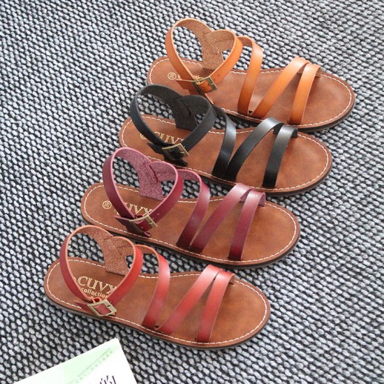 Wholesale women's shoes. Sandals Foreign Trade African Wholesale Women's Microfiber Fashionable Versatile Summer Sandals