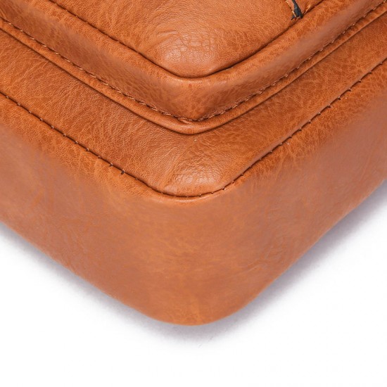 Men's casual single shoulder bag, men's business casual vertical-style cross-body bag, PU soft leather handbag, business commuting single shoulder bag