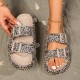 Best-Selling Cross-Border Leopard Print Beach Slippers, Summer Outdoor Couple's Sandals, Wholesale Thick-Sole Buckle Sandals