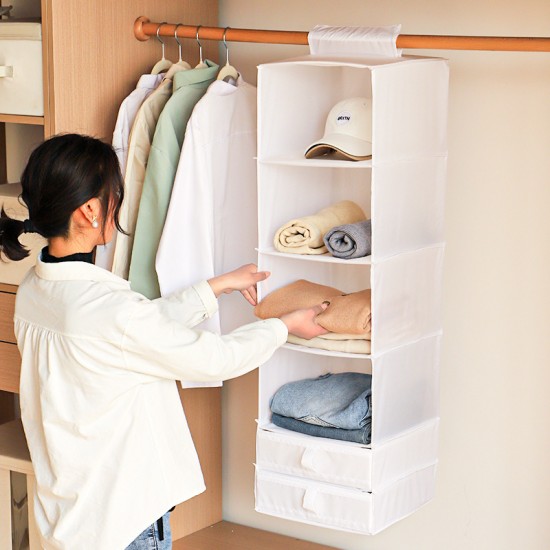 Simple woven linen storage basket, large-capacity fabric foldable storage basket for sundries, books, and toys